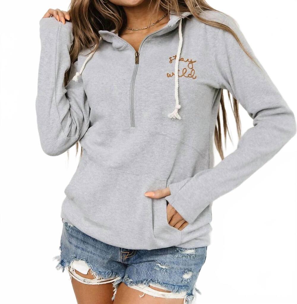 NEW AMPERSAND AVE halfzip hoodie in stay wild
